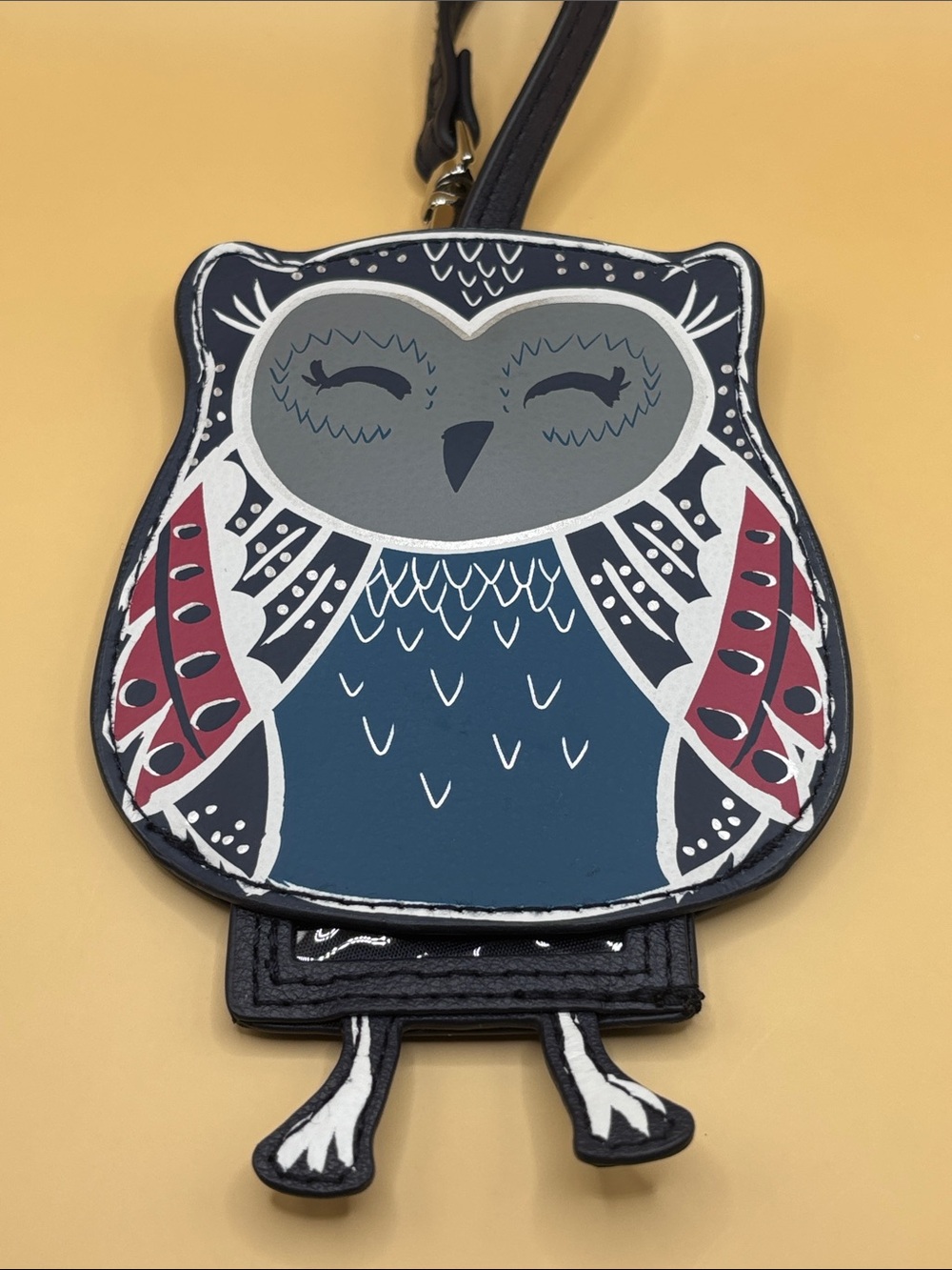 Vera Bradley Navy Owl Keychain Purse Charm Luggage Tag